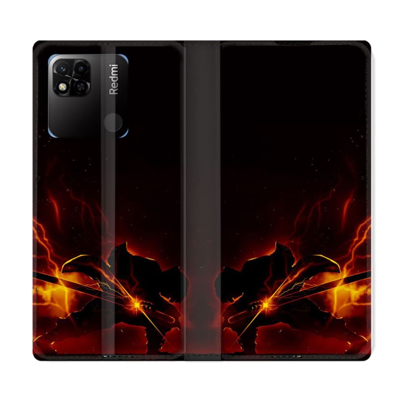 Housse cuir portefeuille Pour Xiaomi Redmi 10A Manga Demon Slayer Electric
