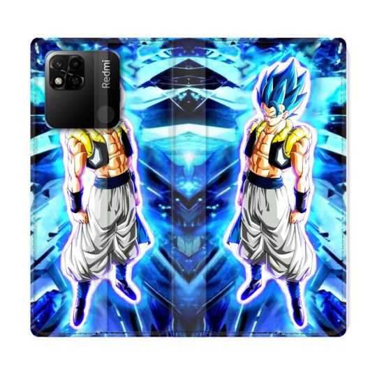 Housse cuir portefeuille Pour Xiaomi Redmi 10A Manga Dragon Ball Gogeta Lumiere