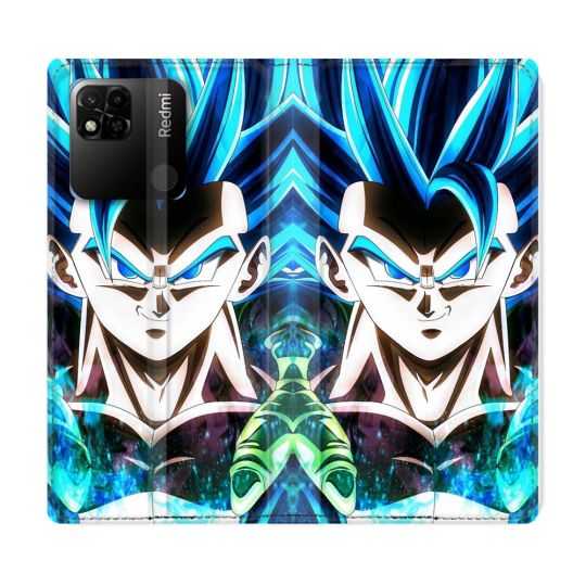 Housse cuir portefeuille Pour Xiaomi Redmi 10A Manga Dragon Ball Gogeta Visage