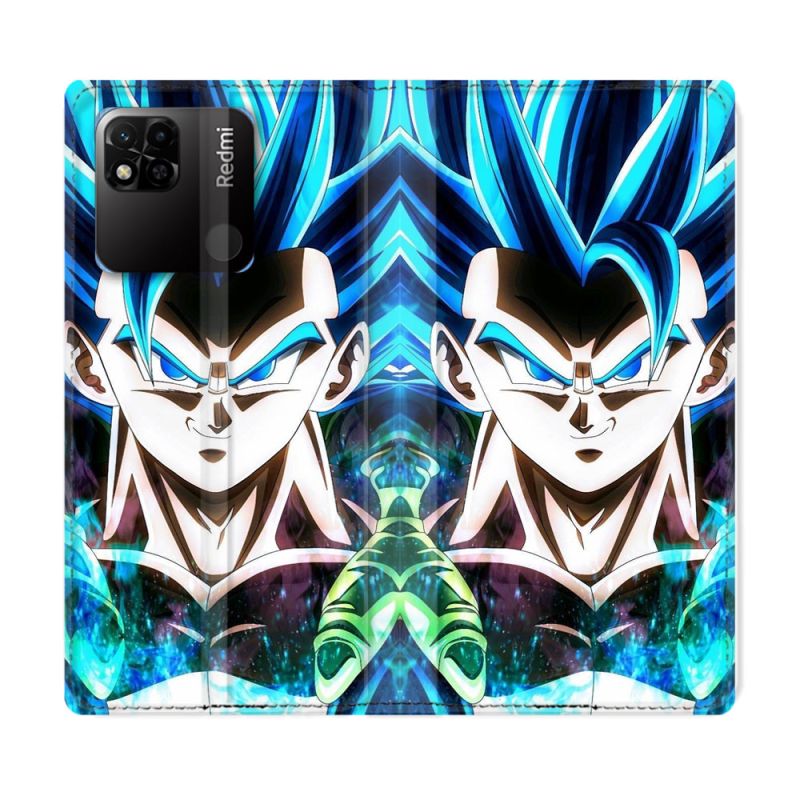 Housse cuir portefeuille Pour Xiaomi Redmi 10A Manga Dragon Ball Gogeta Visage