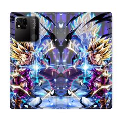 Housse cuir portefeuille Pour Xiaomi Redmi 10A Manga Dragon Ball Sangohan Duo