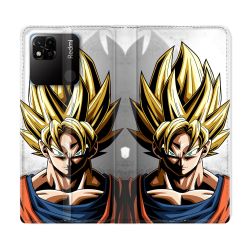 Housse cuir portefeuille Pour Xiaomi Redmi 10A Manga Dragon Ball Sangoku Portrait