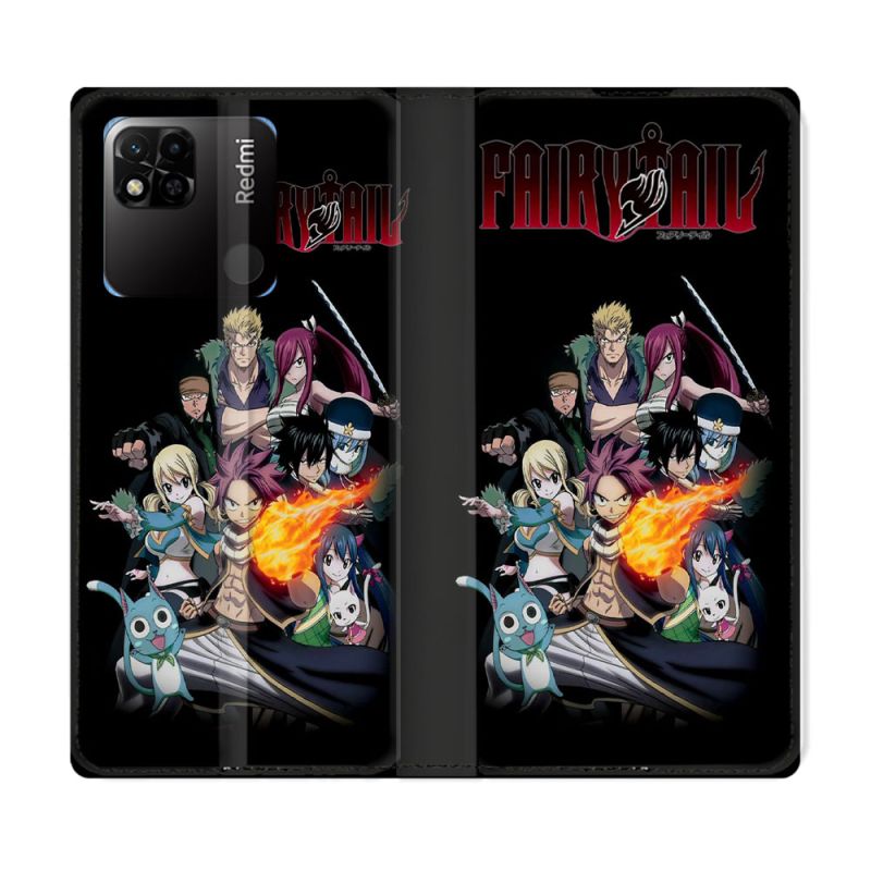 Housse cuir portefeuille Pour Xiaomi Redmi 10A Manga Fairy Tail Logo Team