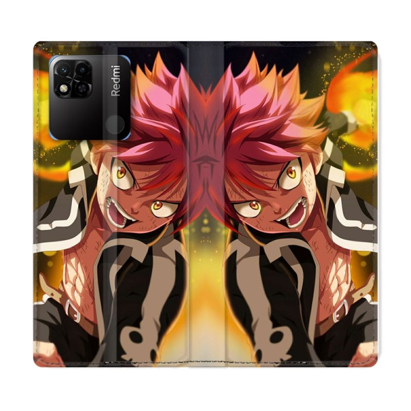 Housse cuir portefeuille Pour Xiaomi Redmi 10A Manga Fairy Tail Natsu
