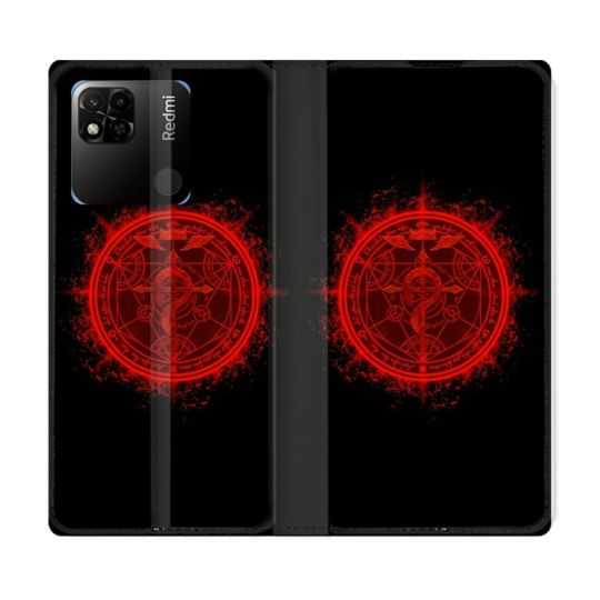 Housse cuir portefeuille Pour Xiaomi Redmi 10A Manga Fullmetal Alchemist Logo