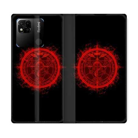 Housse cuir portefeuille Pour Xiaomi Redmi 10A Manga Fullmetal Alchemist Logo