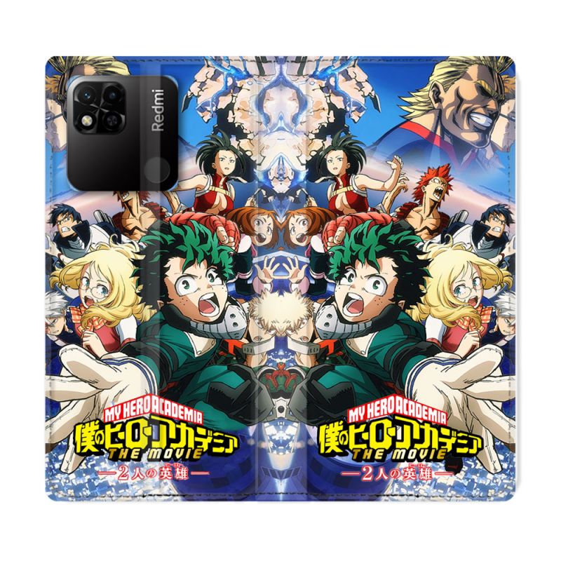 Housse cuir portefeuille Pour Xiaomi Redmi 10A Manga My Hero Academia Affiche