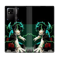 Housse cuir portefeuille Pour Xiaomi Redmi 10A Manga My Hero Academia Deku