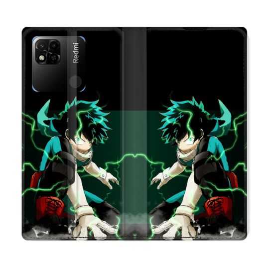 Housse cuir portefeuille Pour Xiaomi Redmi 10A Manga My Hero Academia Deku