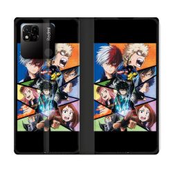Housse cuir portefeuille Pour Xiaomi Redmi 10A Manga My Hero Academia Noir