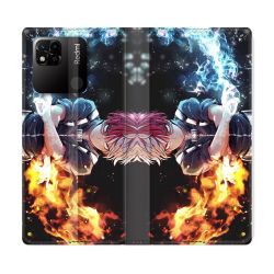 Housse cuir portefeuille Pour Xiaomi Redmi 10A Manga My Hero Academia Shoto