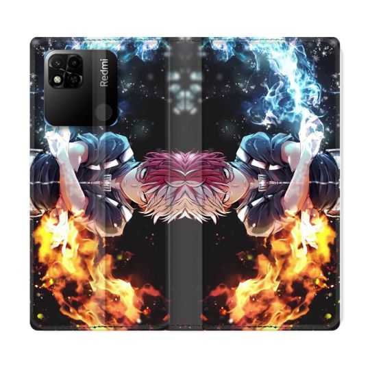 Housse cuir portefeuille Pour Xiaomi Redmi 10A Manga My Hero Academia Shoto