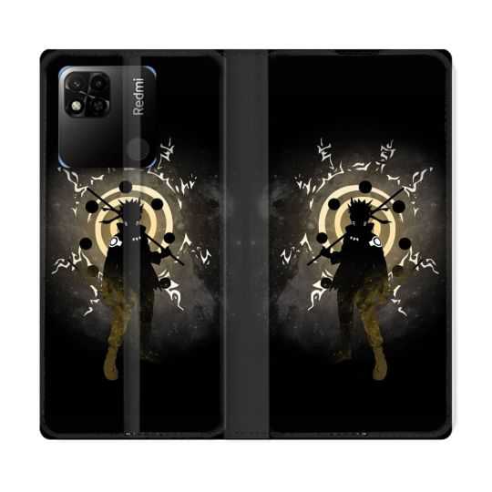 Housse cuir portefeuille Pour Xiaomi Redmi 10A Manga Naruto Sage