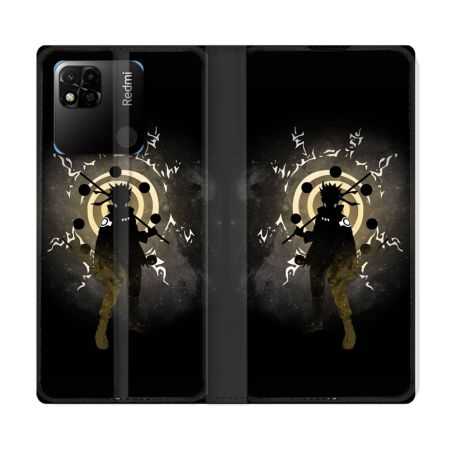 Housse cuir portefeuille Pour Xiaomi Redmi 10A Manga Naruto Sage