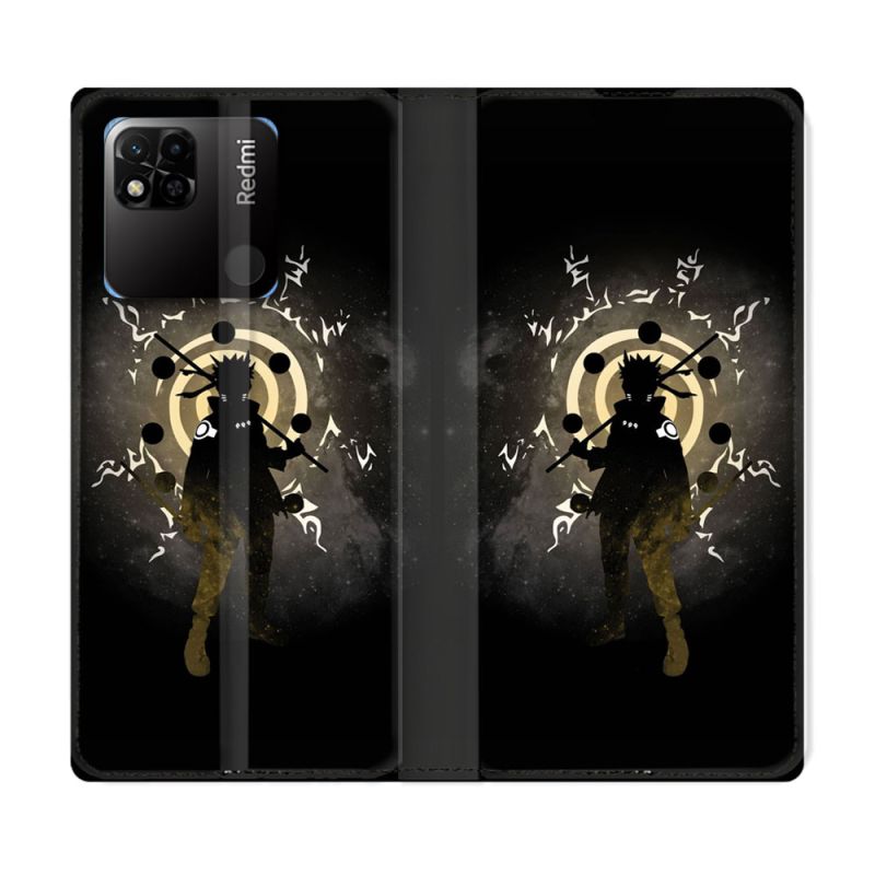 Housse cuir portefeuille Pour Xiaomi Redmi 10A Manga Naruto Sage