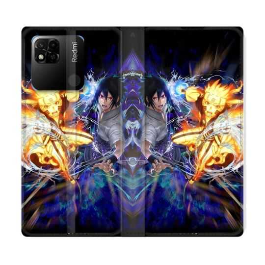 Housse cuir portefeuille Pour Xiaomi Redmi 10A Manga Naruto VS