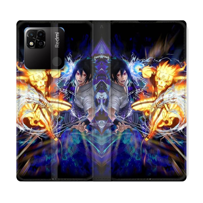 Housse cuir portefeuille Pour Xiaomi Redmi 10A Manga Naruto VS