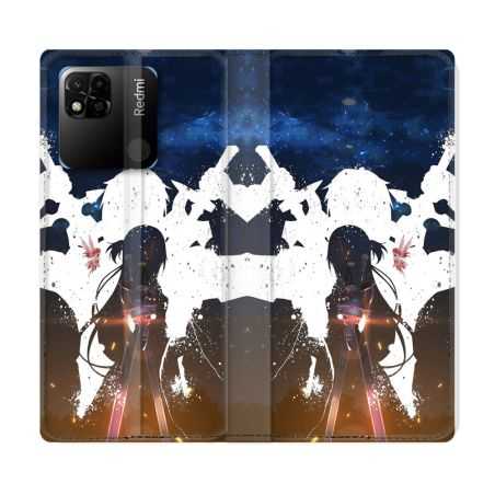 Housse cuir portefeuille Pour Xiaomi Redmi 10A Manga SAO sword Art Online Asuna