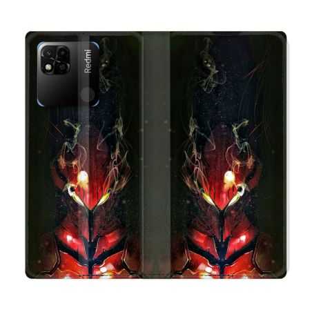 Housse cuir portefeuille Pour Xiaomi Redmi 10A Manga Solo Leveling Igris