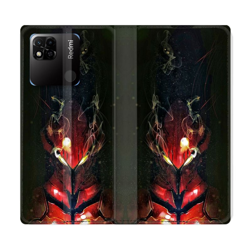 Housse cuir portefeuille Pour Xiaomi Redmi 10A Manga Solo Leveling Igris