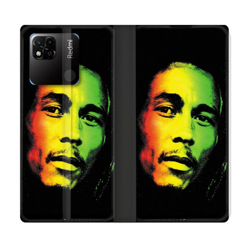 Housse cuir portefeuille Pour Xiaomi Redmi 10A Musique Bob Marley 2