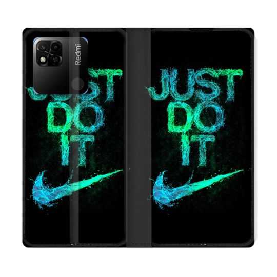 Housse cuir portefeuille Pour Xiaomi Redmi 10A Nike Just Do It