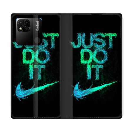 Housse cuir portefeuille Pour Xiaomi Redmi 10A Nike Just Do It