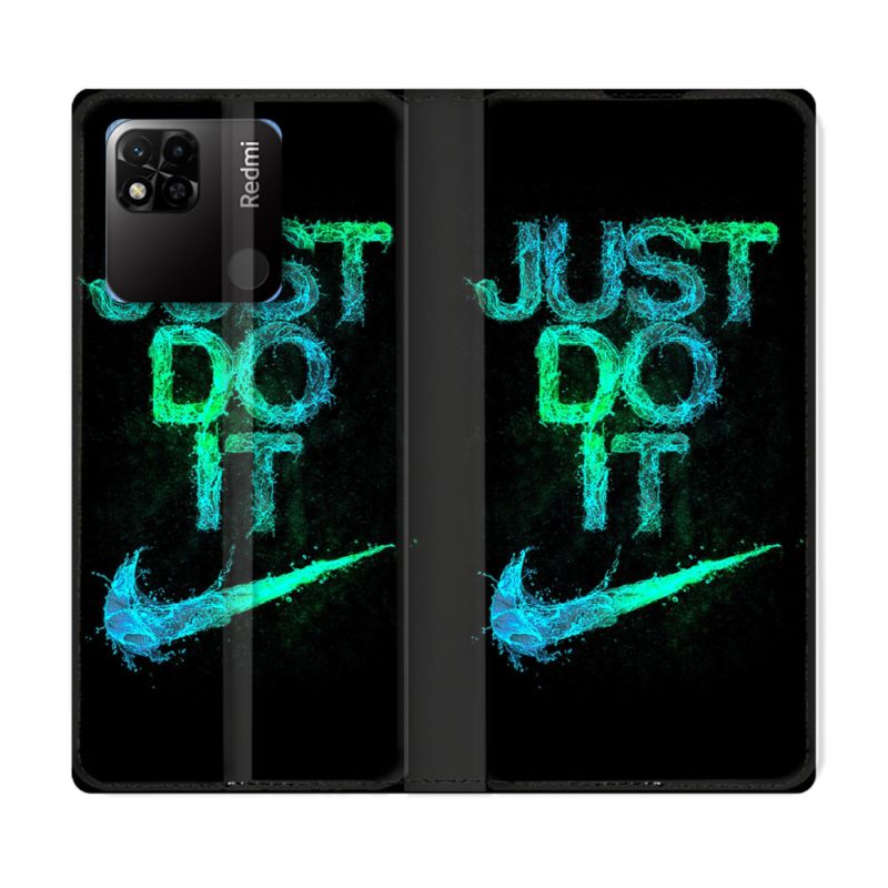 Housse cuir portefeuille Pour Xiaomi Redmi 10A Nike Just Do It