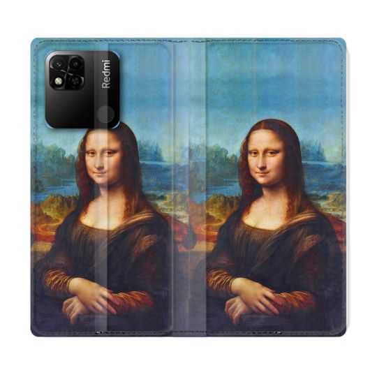 Housse cuir portefeuille Pour Xiaomi Redmi 10A Peinture Joconde