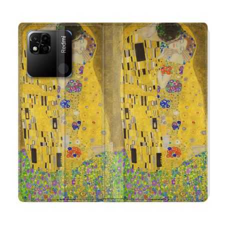 Housse cuir portefeuille Pour Xiaomi Redmi 10A Peinture Le Baiser