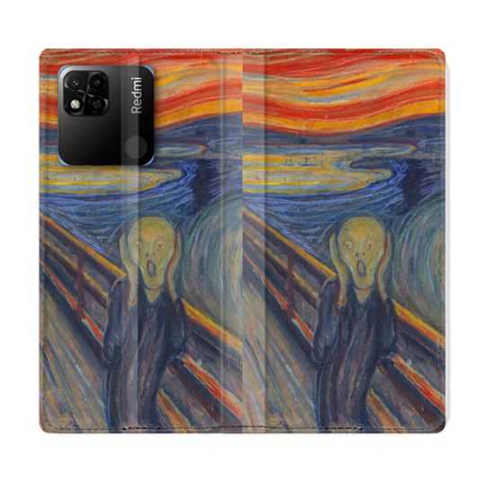 Housse cuir portefeuille Pour Xiaomi Redmi 10A Peinture Le Cri