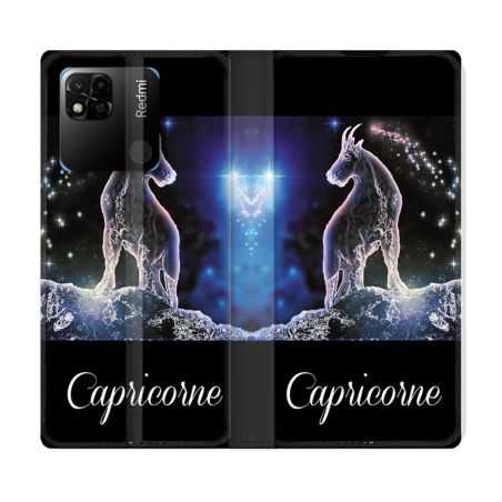 Housse cuir portefeuille Pour Xiaomi Redmi 10A Signe Zodiaque 2 Capricorne