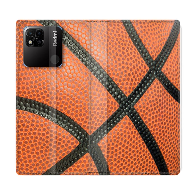 Housse cuir portefeuille Pour Xiaomi Redmi 10A Sport Ballon Basket