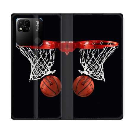 Housse cuir portefeuille Pour Xiaomi Redmi 10A Sport Basket Panier