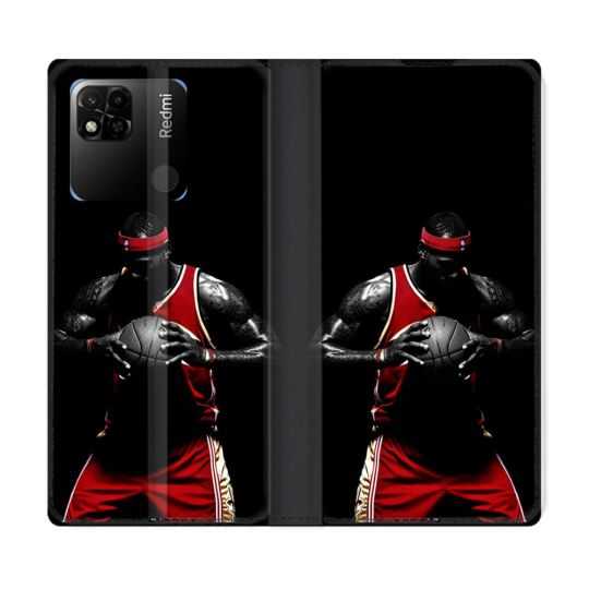 Housse cuir portefeuille Pour Xiaomi Redmi 10A Sport Basketeur