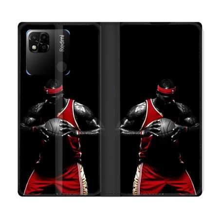 Housse cuir portefeuille Pour Xiaomi Redmi 10A Sport Basketeur