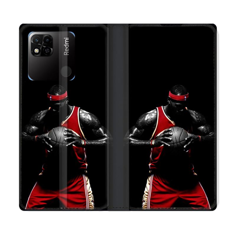 Housse cuir portefeuille Pour Xiaomi Redmi 10A Sport Basketeur