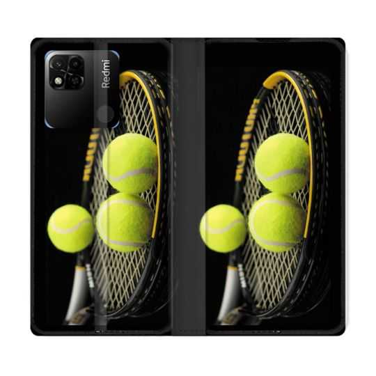 Housse cuir portefeuille Pour Xiaomi Redmi 10A Sport Tennis Balls