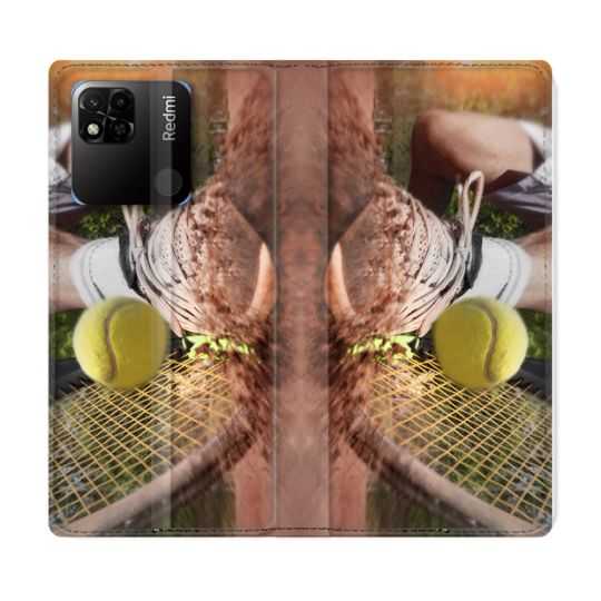 Housse cuir portefeuille Pour Xiaomi Redmi 10A Sport Tennis Glissade