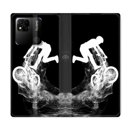 Housse cuir portefeuille Pour Xiaomi Redmi 10A Sport VTT Noir