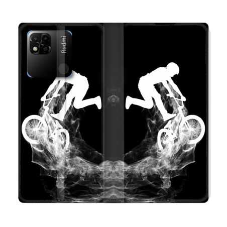 Housse cuir portefeuille Pour Xiaomi Redmi 10A Sport VTT Noir