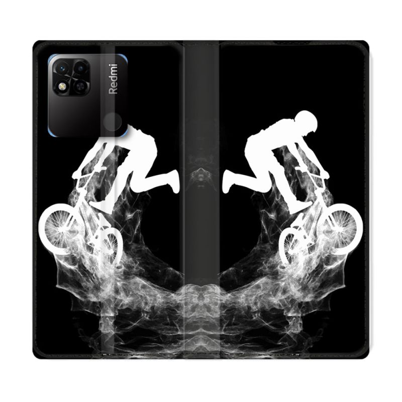 Housse cuir portefeuille Pour Xiaomi Redmi 10A Sport VTT Noir