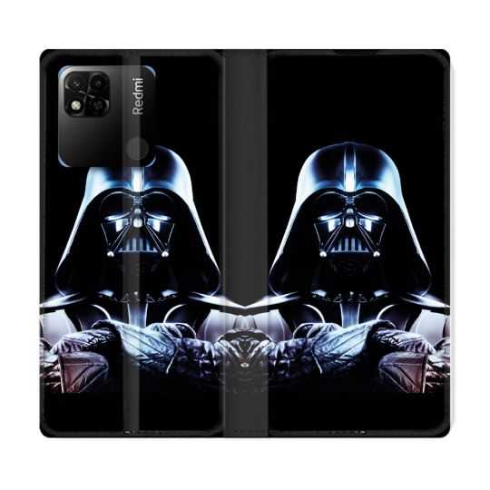 Housse cuir portefeuille Pour Xiaomi Redmi 10A Star Wars - Dark Vador Noir