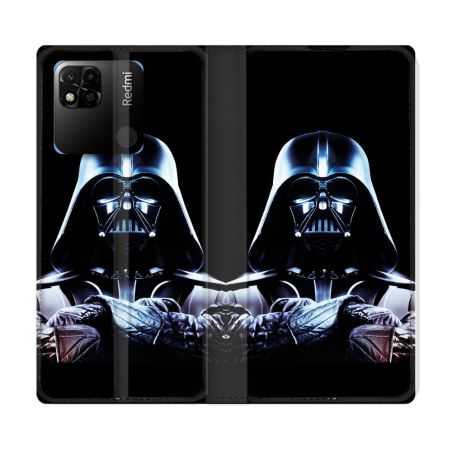 Housse cuir portefeuille Pour Xiaomi Redmi 10A Star Wars - Dark Vador Noir