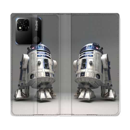 Housse cuir portefeuille Pour Xiaomi Redmi 10A Star Wars - R2D2