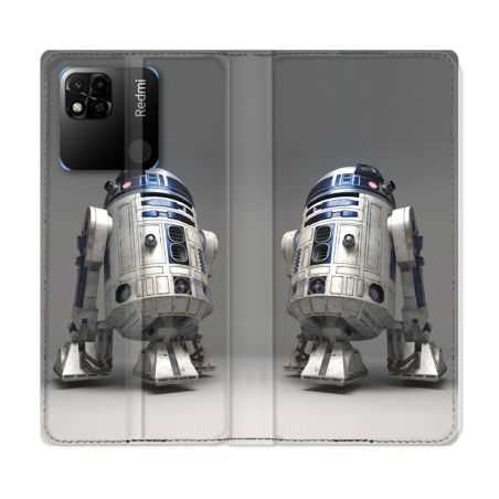 Housse cuir portefeuille Pour Xiaomi Redmi 10A Star Wars - R2D2