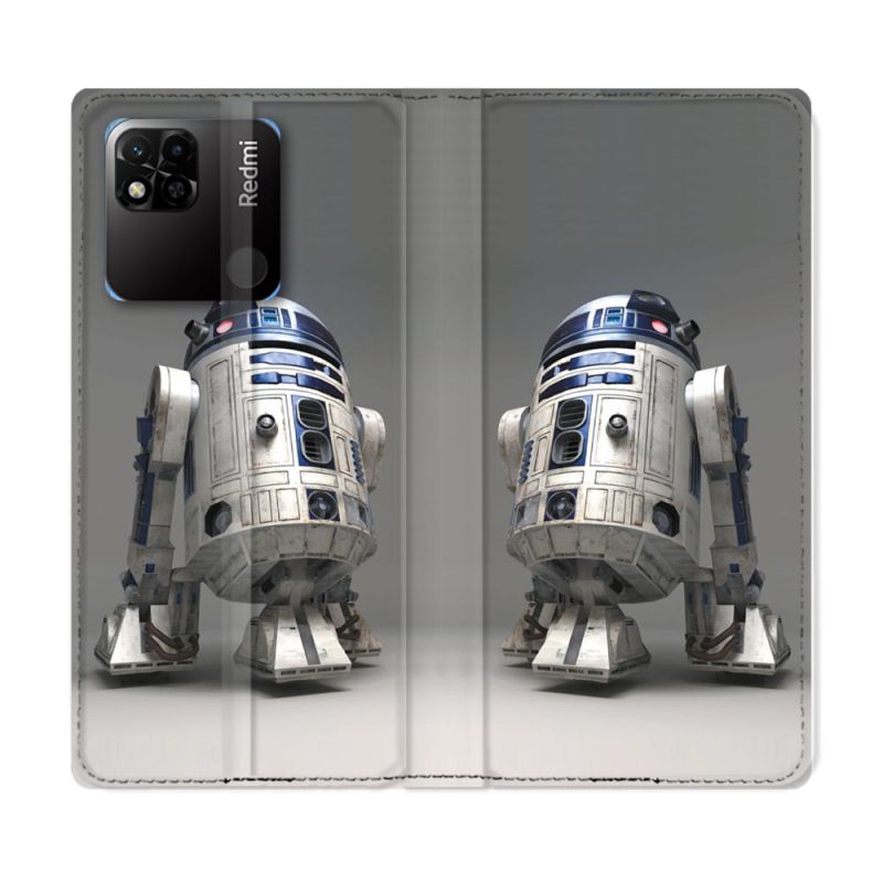 Housse cuir portefeuille Pour Xiaomi Redmi 10A Star Wars - R2D2