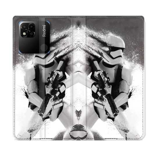 Housse cuir portefeuille Pour Xiaomi Redmi 10A Star Wars - Trooper