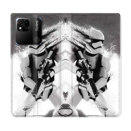 Housse cuir portefeuille Pour Xiaomi Redmi 10A Star Wars - Trooper