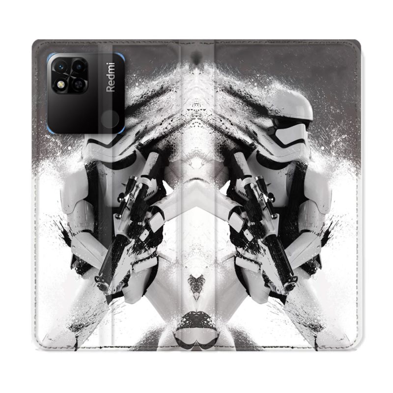 Housse cuir portefeuille Pour Xiaomi Redmi 10A Star Wars - Trooper
